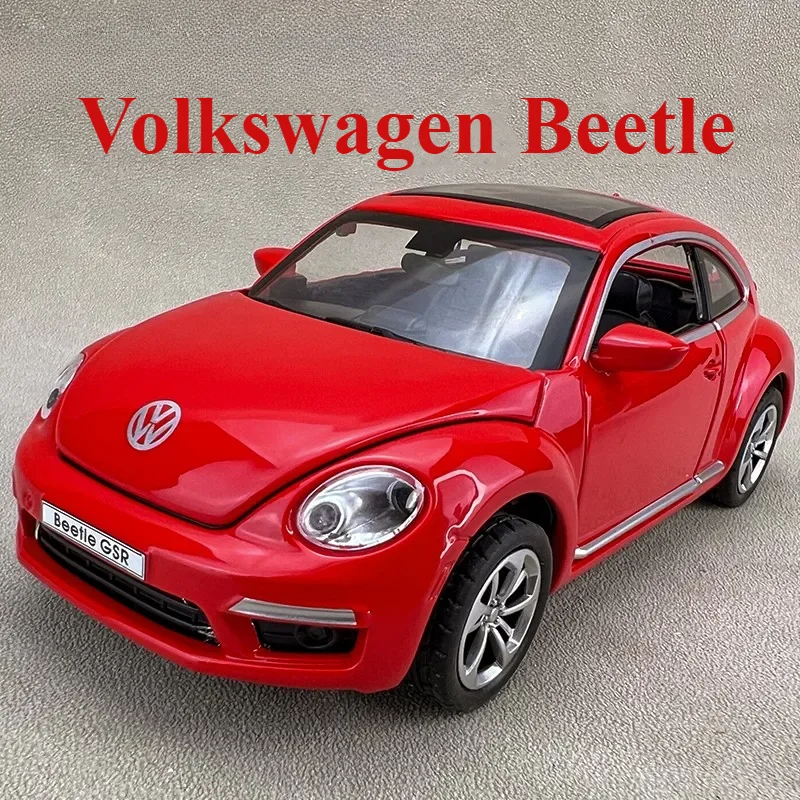 1:32 Volkswagen Beetle Alloy Car Model Diecasts & Toy Vehicles Simulation Sound And Light Pull Back Car Toys For Children Gifts