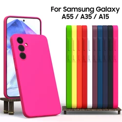 For Samsung A55 A54 5G Case Soft Liquid Silicone Phone Cases Funda For Samsung Galaxy A55 A54 A 55 54 5G Shockproof Soft Cover