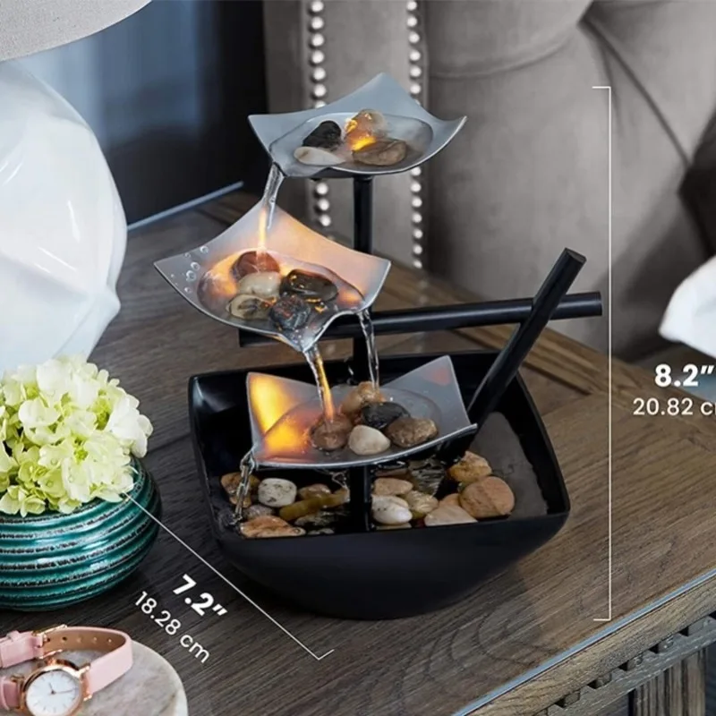 Programmer desktop running water ornament, alpine healing mood, office tea table fresh decoration, opening gifts to attract