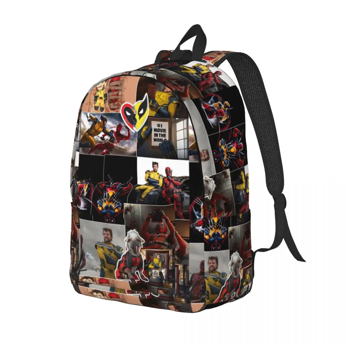 Custom 3D Print Deadpool & Wolverine Wallpaper Canvas Backpacks for Wolverine Superhero College School Travel Women Men Bookbag