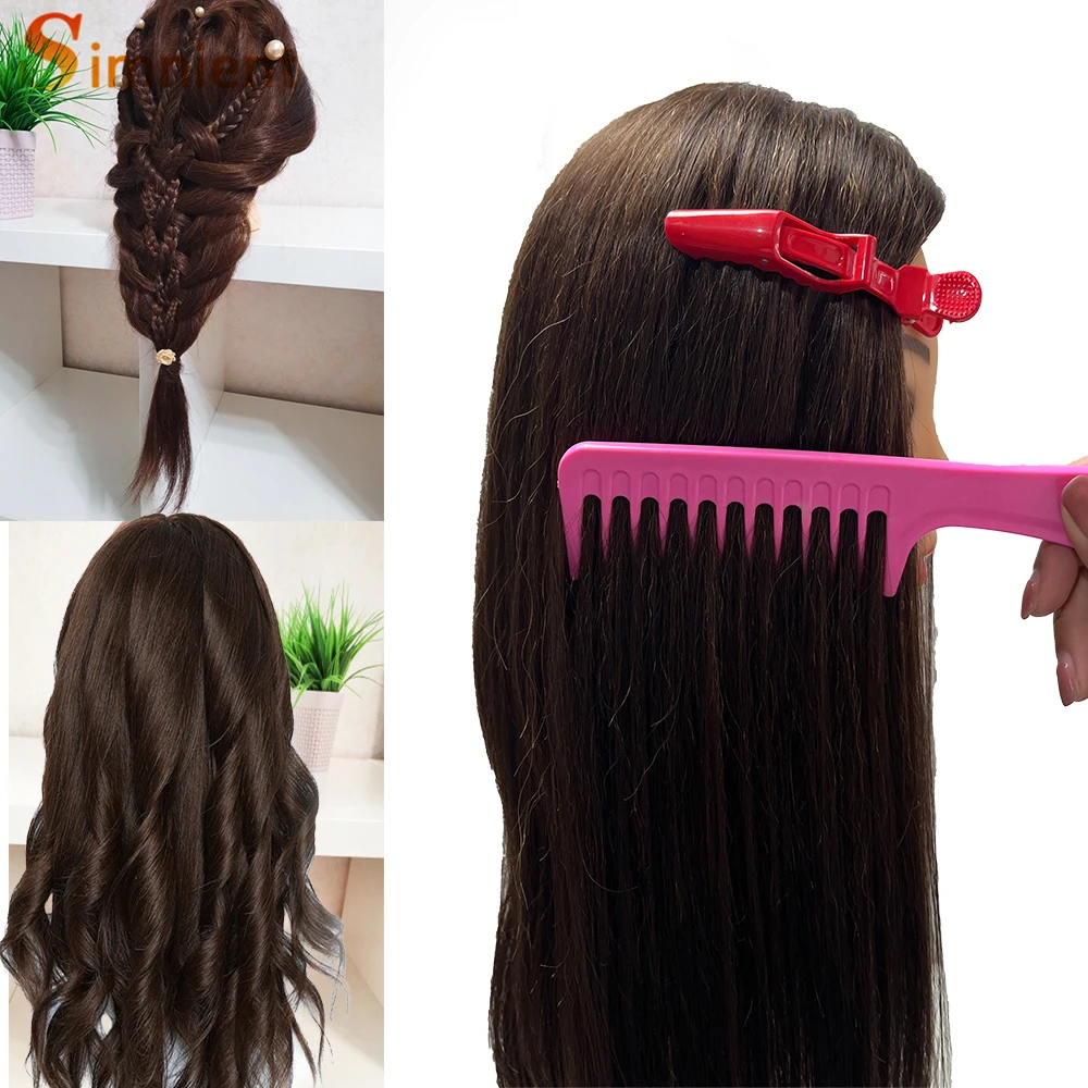 Nieuwe 85% Echt Haar Pop Hoofd Voor Kapsel Professionele Training Hoofd Mannequin Hoofd Styling Om Hot Krultang Rechtzetten