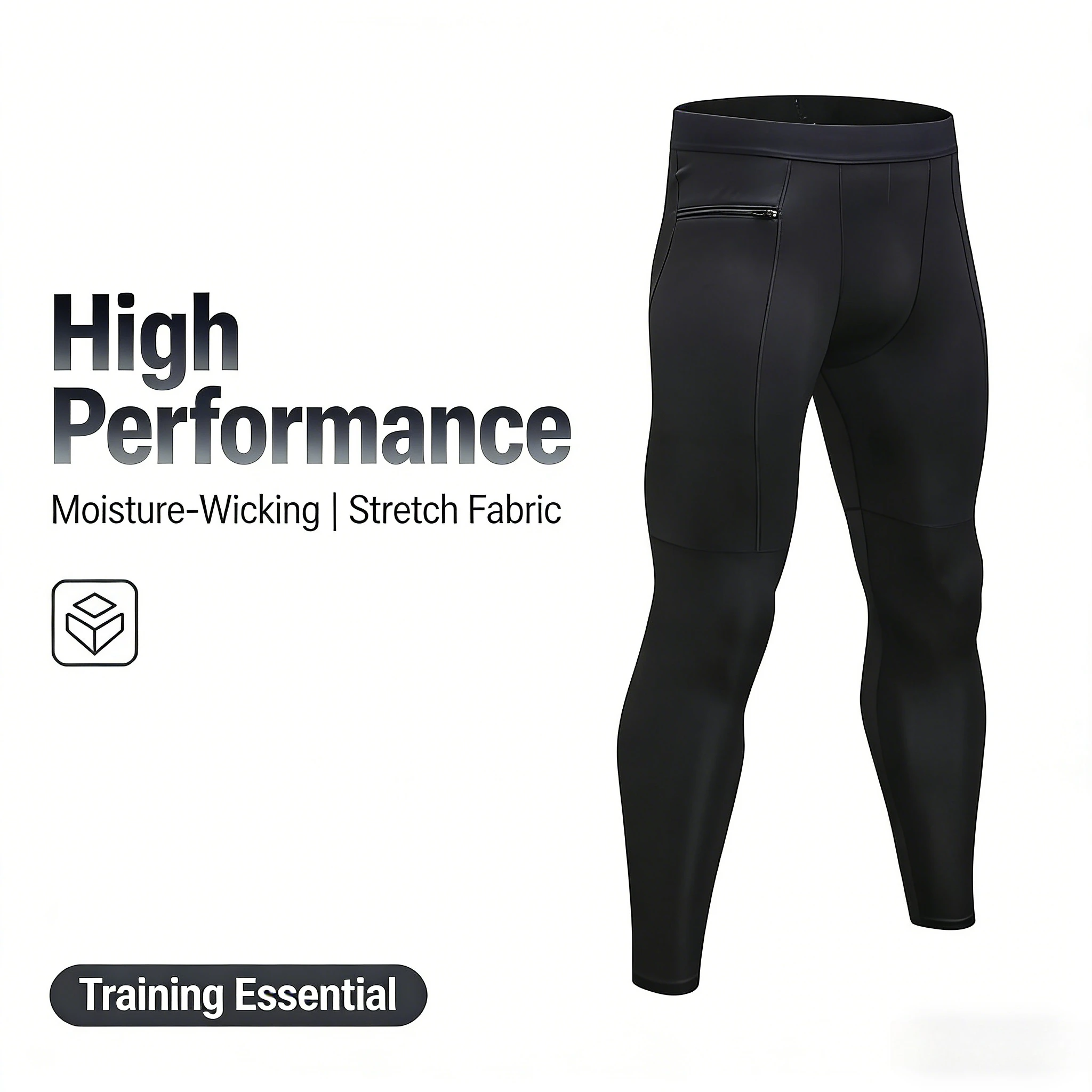 

Мужские брюки для фитнеса на молнии на заказ, спортивные быстросохнущие высокоэластичные леггинсы для бега OEM