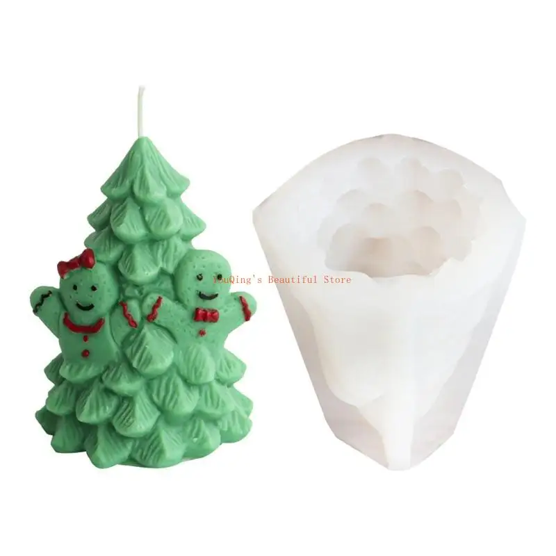 N0HE Christmas Tree Silicone Mould Scented Molds Plaster Soap Resin Mold Chocolate Cake Baking Tool Home Decors