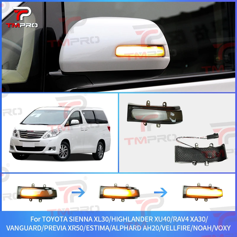 

Dynamic Turn Signal LED Indicator Blinker Repeater Light Rearview Mirror for Toyota Alphard AH20 Vellfire Noah XA30 RAV4 Estima