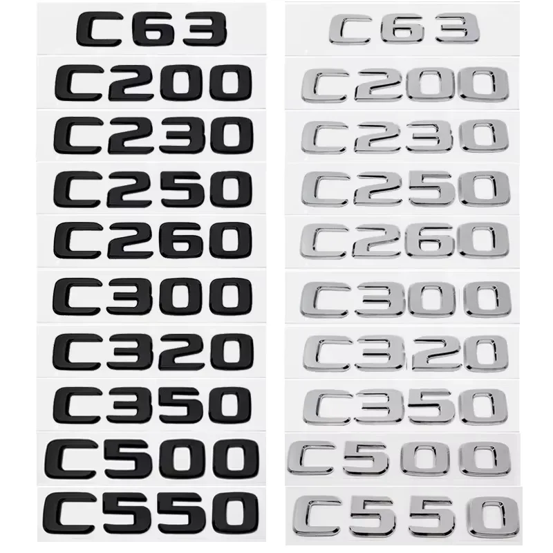 

Car Trunk Letters Logo Emblem Badge Decals Sticker For Mercedes Benz C Class C200 C220 C63S C300 C400 C250 C280 C320 W205 W204