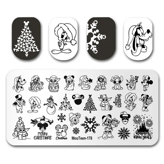 

Stamp Plate MouTeen-178 Big Christmas Disney Nail Stamping Plates Manicure Set For Nail Art Stamper