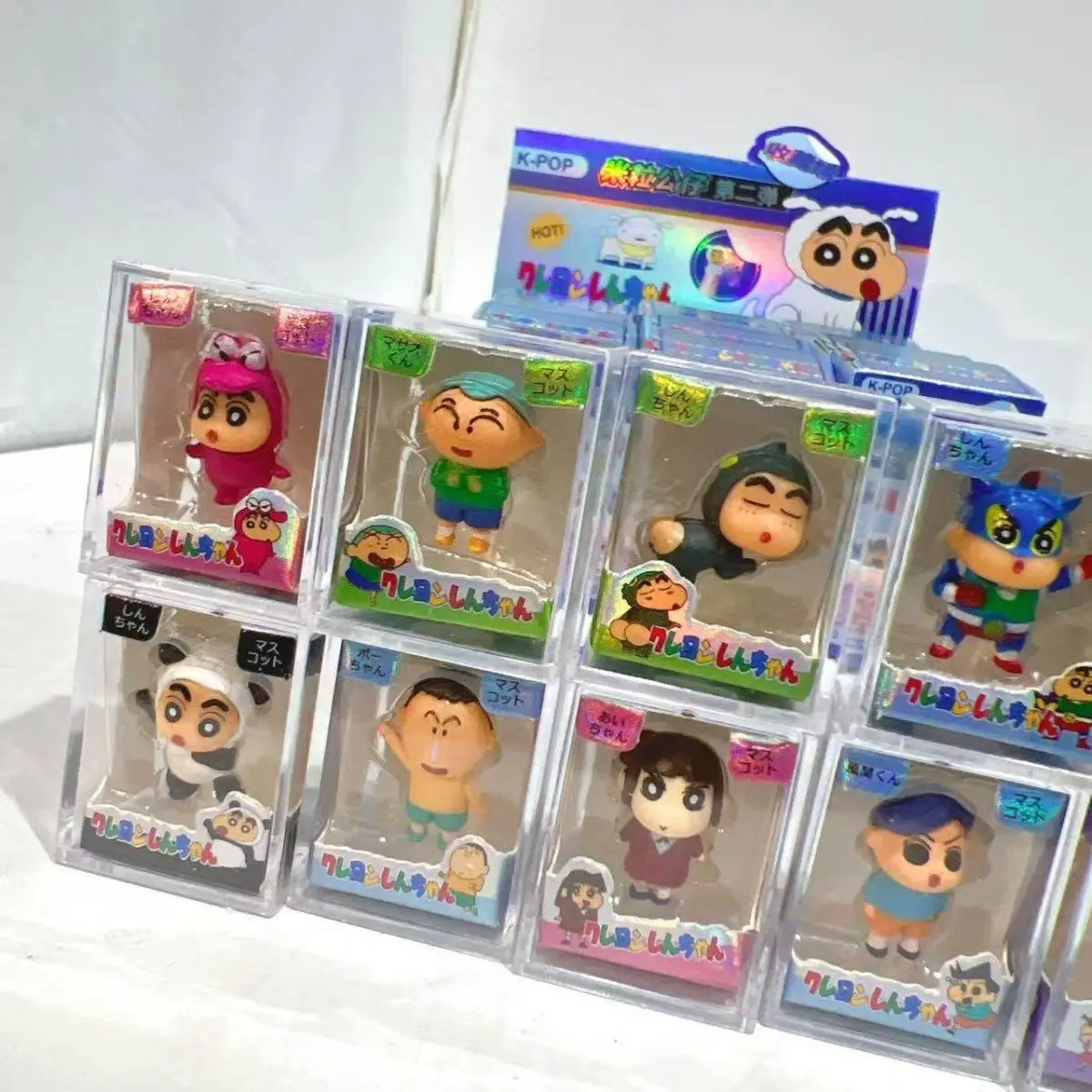 Crayon Shin-Chan Serie Animales Caja Sorpresa de Granos de Arroz 12 Estilos Mini Figura de Resina Coleccionable Adorno de Escritorio Regalo de Cumpleaños