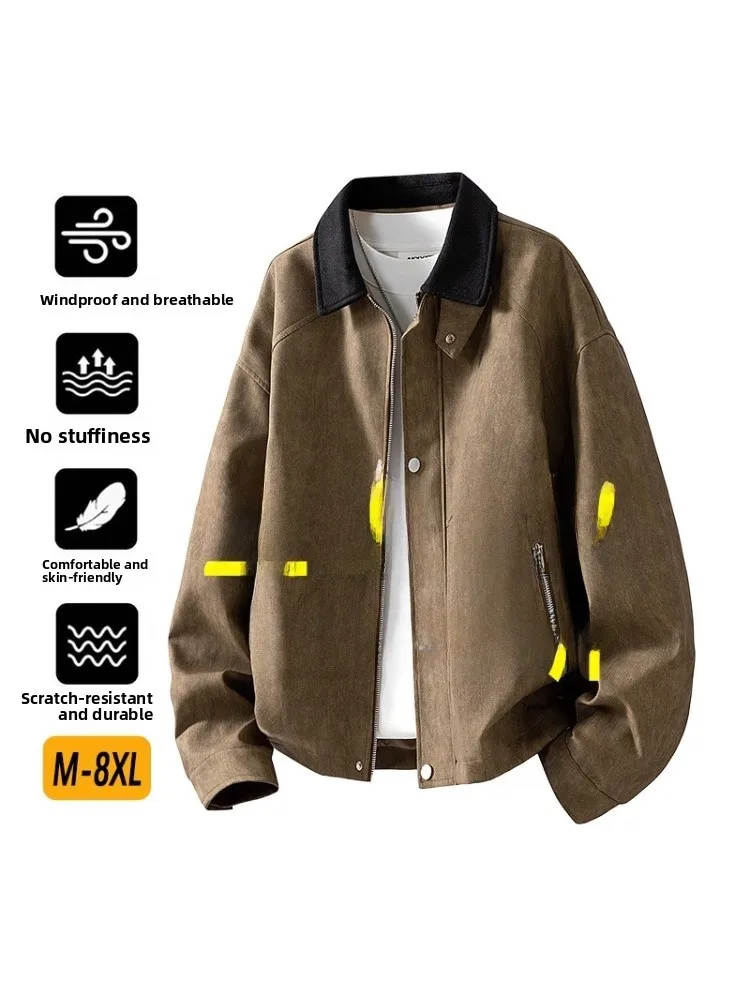 

Свободный крой, мужская байкерская куртка, винтажная длинная шапка из полиэфирного волокна, ветрозащитная, обычная длина, застежка-молния, без шляпы в комплекте