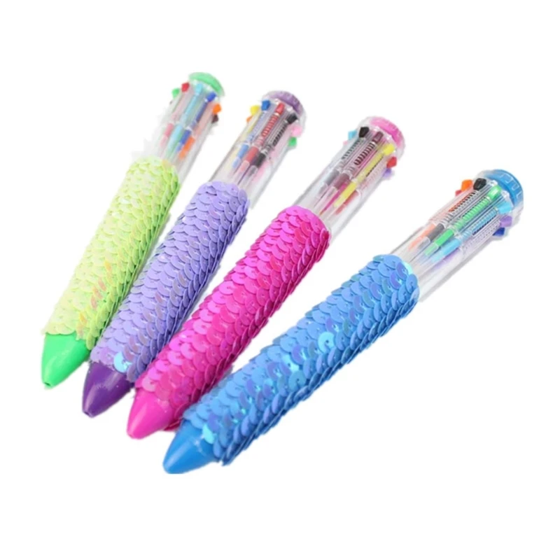 4 Pcs 10-in-1 Retractable Ballpoint Pen Multicolor Ballpoint Pen Shuttle Pen