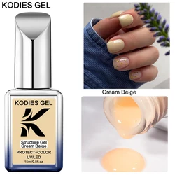 KODIES GEL Structure Rubber Base Gel Nail Polish Butter Yellow Beige Gel Polish Semi Permanent UV/LED manicura Nails Art Salon