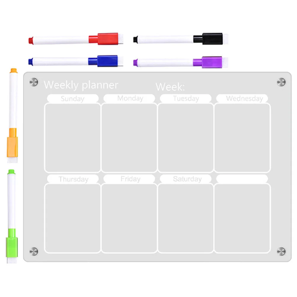 

Calendar Whiteboard Acrylic Weekly Planner Fridge Refrigerator Dry Erase Message