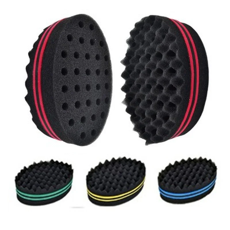 Oval Sponge Hair Brush Double Sided Hair Curler Wave-Shaped Hair Curl Twist Hair Brush Sponge Hair Styling Tools