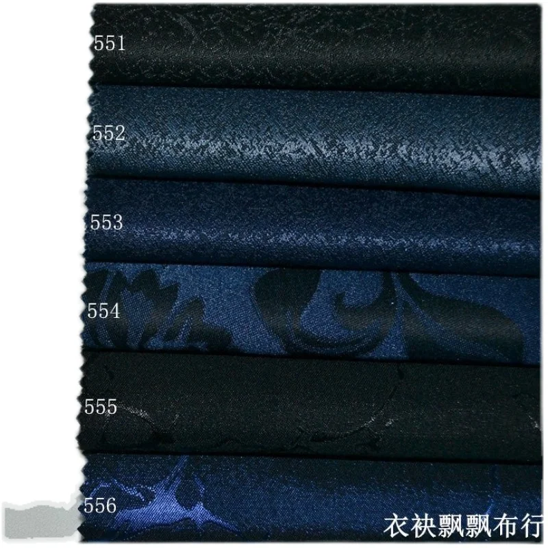 High Quality Fabrics for Men's Suits Fashion Suit Fabric Black Blue Gray Dark Jacquard Vest Dress and Cheongsam Non-Ironing