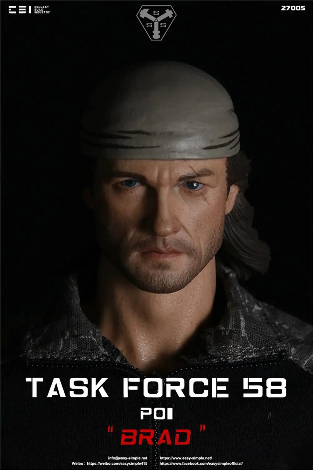 1/6 Easy&Simple ES 27005 Task Force 58 PO1 Brad Special Army Soldier Male Head Sculpt Carving Fit 12