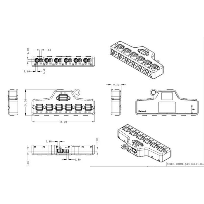 Distribuzione porte 0-42 V DC 3/6, scatola/distributore di condivisione porte, Hub porta per connessione modello Lghts