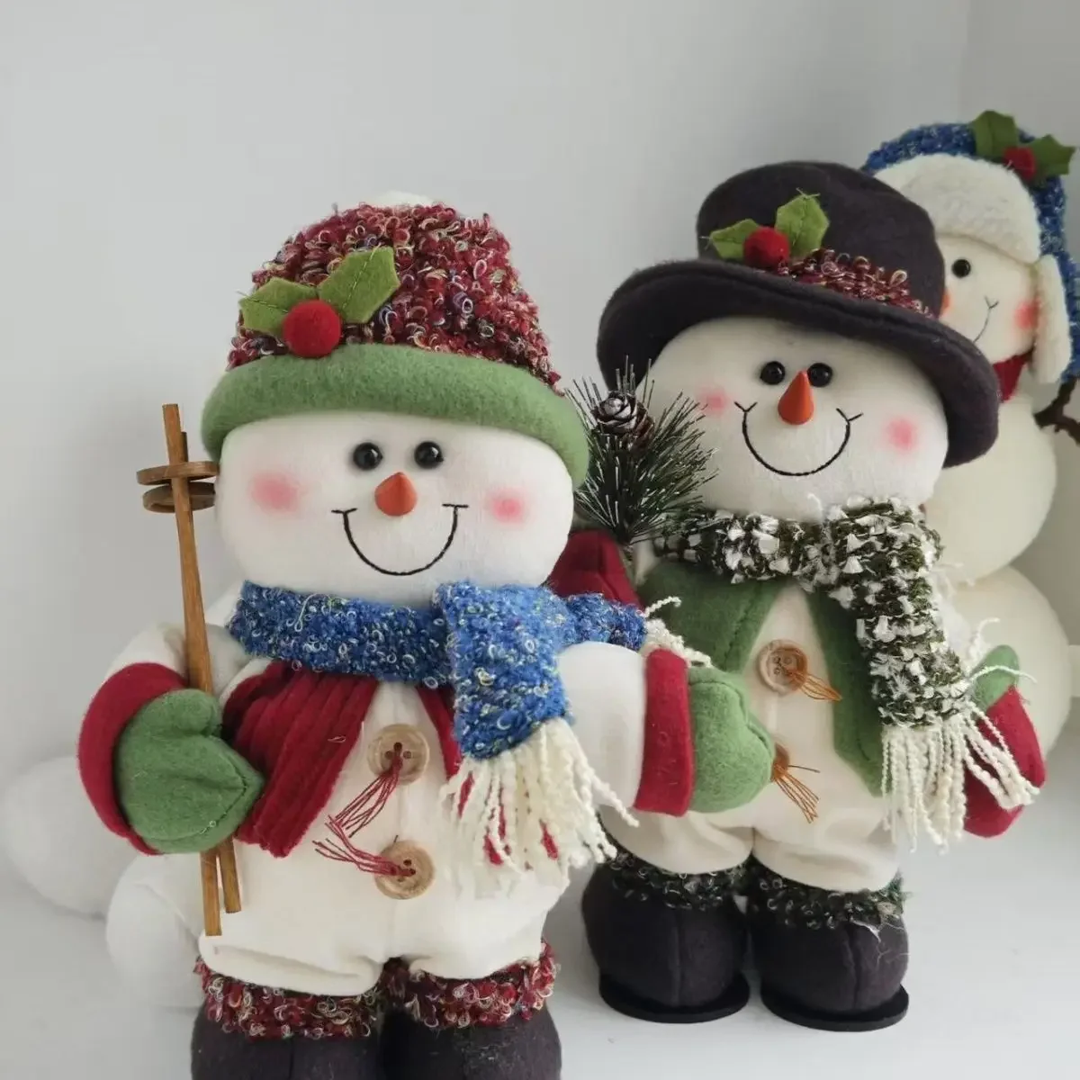 Red Wool Artist Creative Christmas Snowman Decoration Ornament Retro Fashion Holiday Table Layout Essential Nostalgic Doll