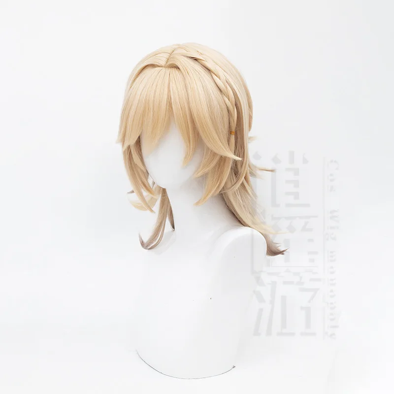 Anime Kaveh Cos Wig Game Genshin Impact 45CM Gold Gradient Heat-resistant Synthetic Hair Halloween Party Cosplay Wigs+wig Cap