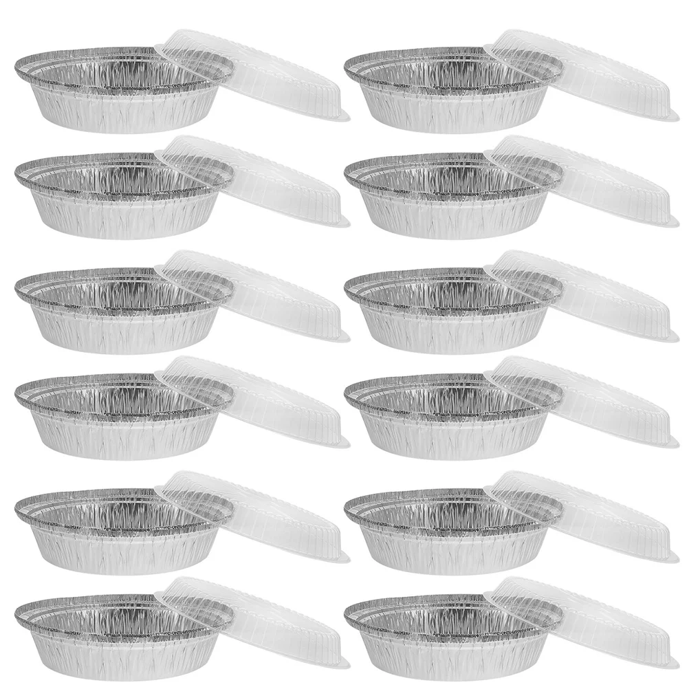 

40 set Round Aluminum With Lids Heavy Duty Disposable Food Containers For Baking Grilling Steaming Bbq Picnic Camping Kitchen