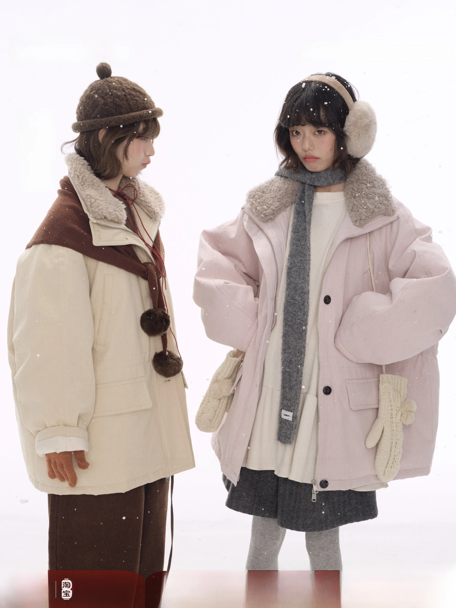 

Ретро-пуховик женский свободного кроя с меховым воротником, 90% белый гусиный пух, теплая верхняя одежда для осени и зимы