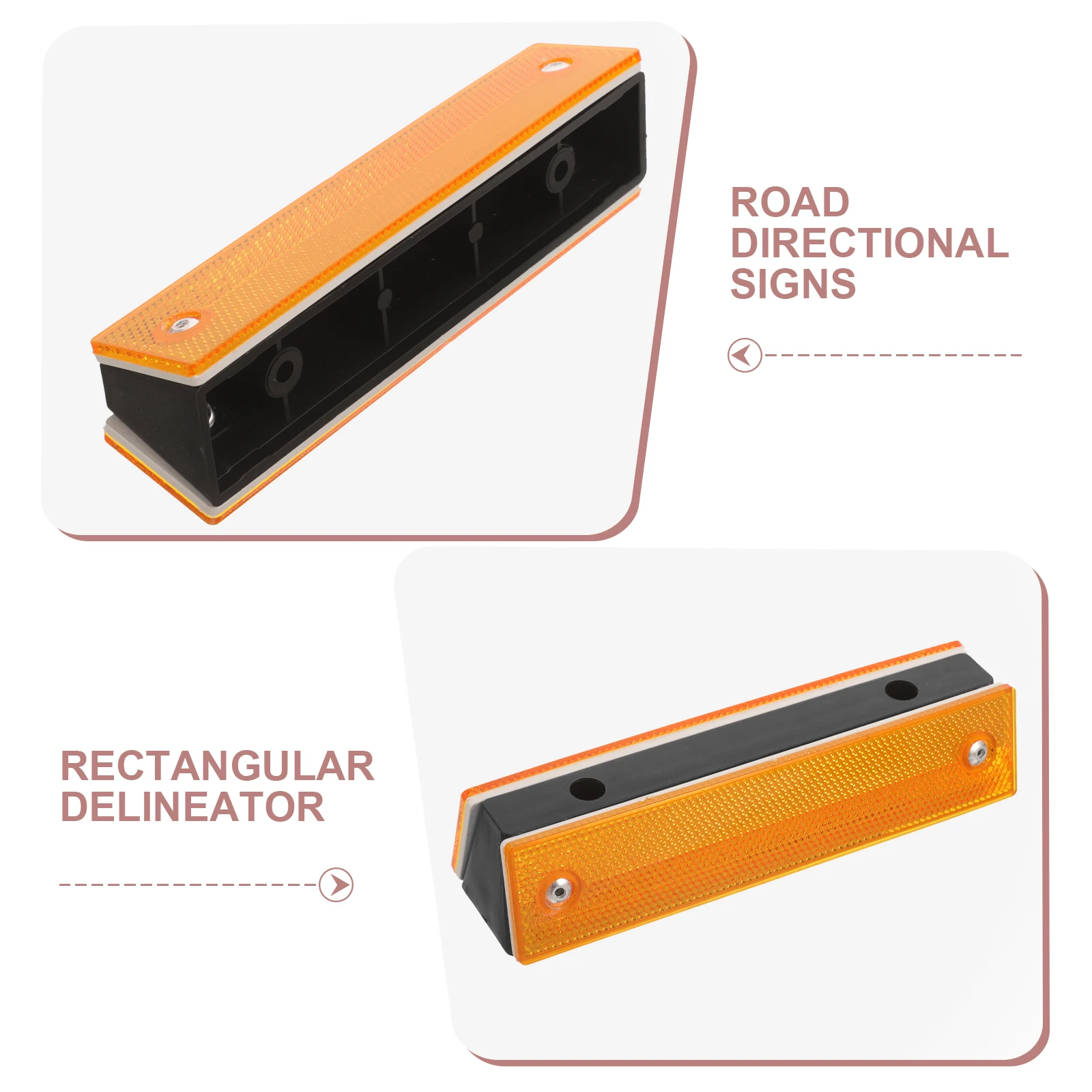 

4pcs Rectangle Reflective Delineators Driveway Markers Safety Road Signs Driveway Pavement Indicators Highway Guide