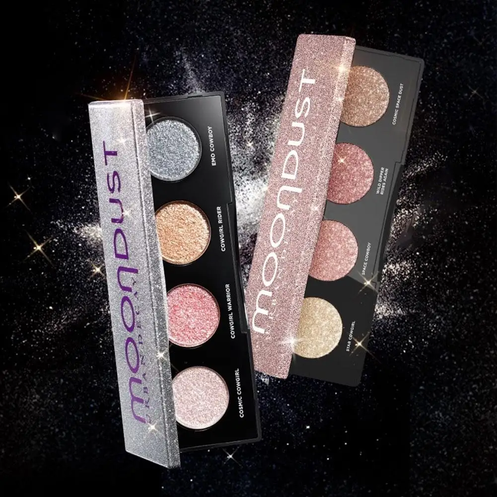 MoonDust 4-Color Eyeshadow Palette - Hypoallergenic Shimmer Matte, High Color Payoff Blendable, Radiant 3D Eye Makeup For All