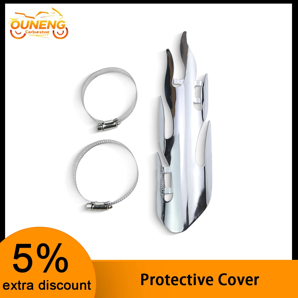 Universal Flame Decor Muffler Anti Scald Heat Shield Cover For Harley Indian Honda Yamaha Chopper Motorbike Parts