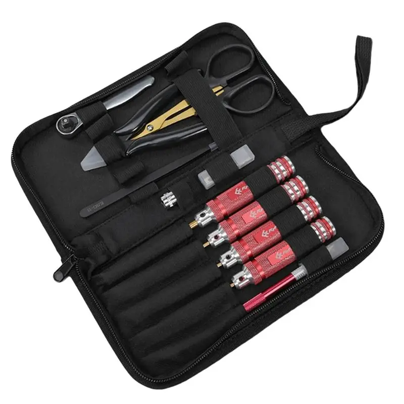 ABLG RC FPV Tool Kit Mini Ratchet Socket Prop Car Repair Frame Model 9 Pieces Crossing Aircraft Model Repair Tool Set