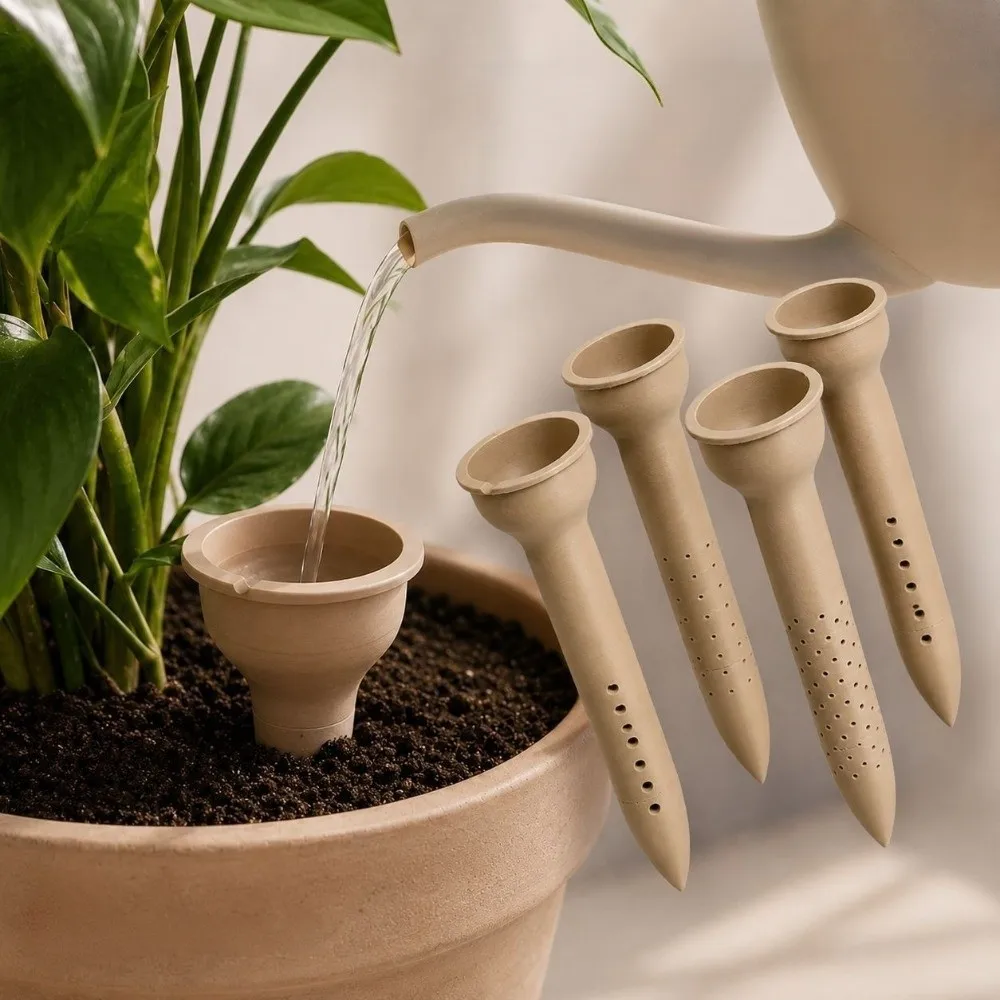 4pcs Automatic Plant Irrigation Funnel Wear-resistant Effort-saving Potted Plant Self-Watering Stakes Uniform Seepage Handmade