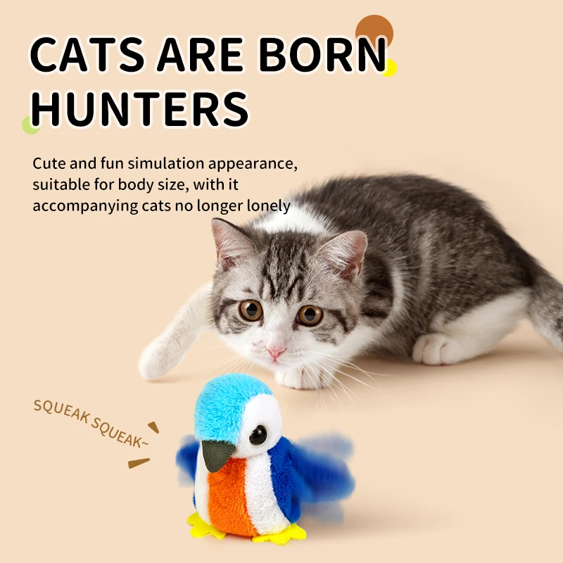 

PARKER Electric Automatic Teasing Cat Simulation Toys Release Cat Hunting Nature Penguin Bird Modeling Interactive Cat Toys
