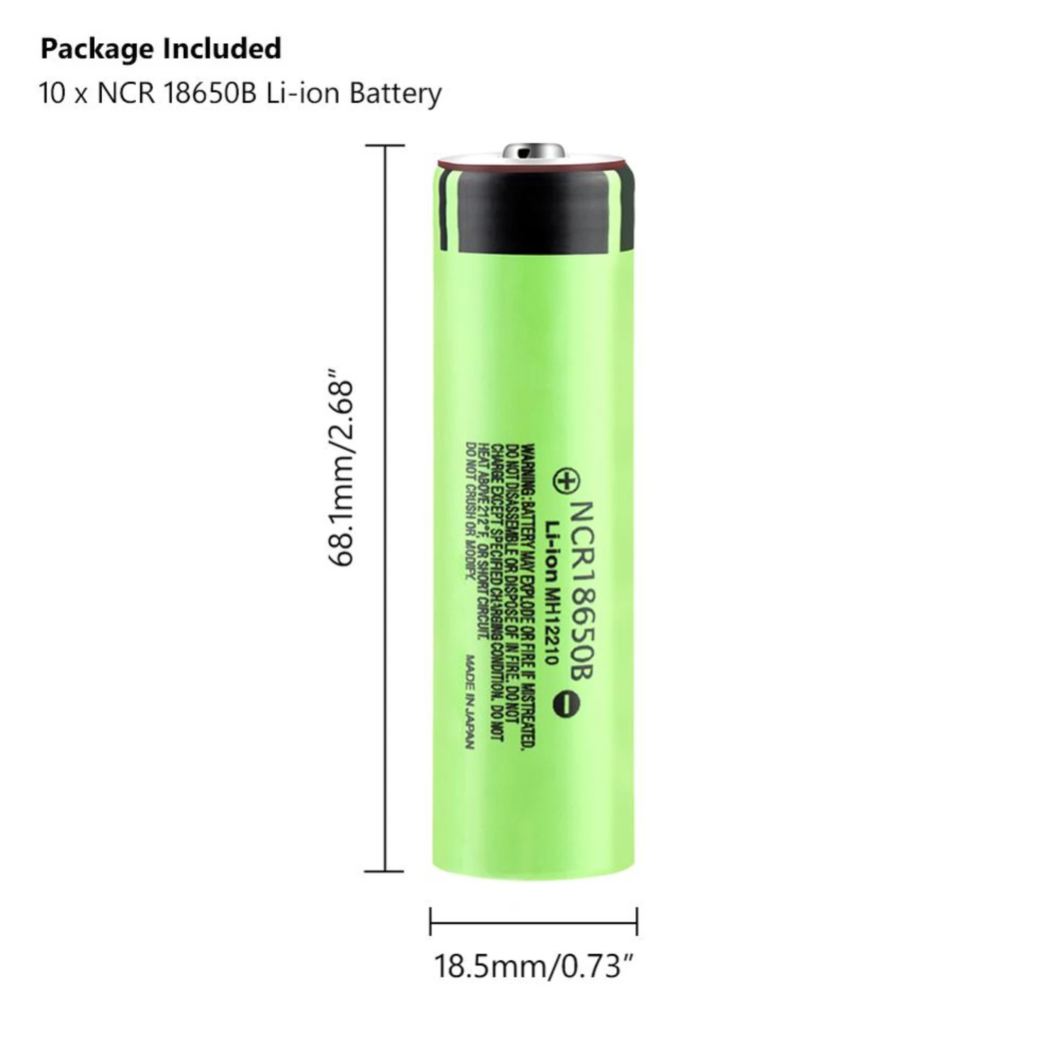 بطارية 3.7 فولت 3400mAh 18650 ليثيوم أيون NCR18650B بطارية قابلة للشحن Ncr18650b بطارية Ncr18650b باناسونيك 3400mah