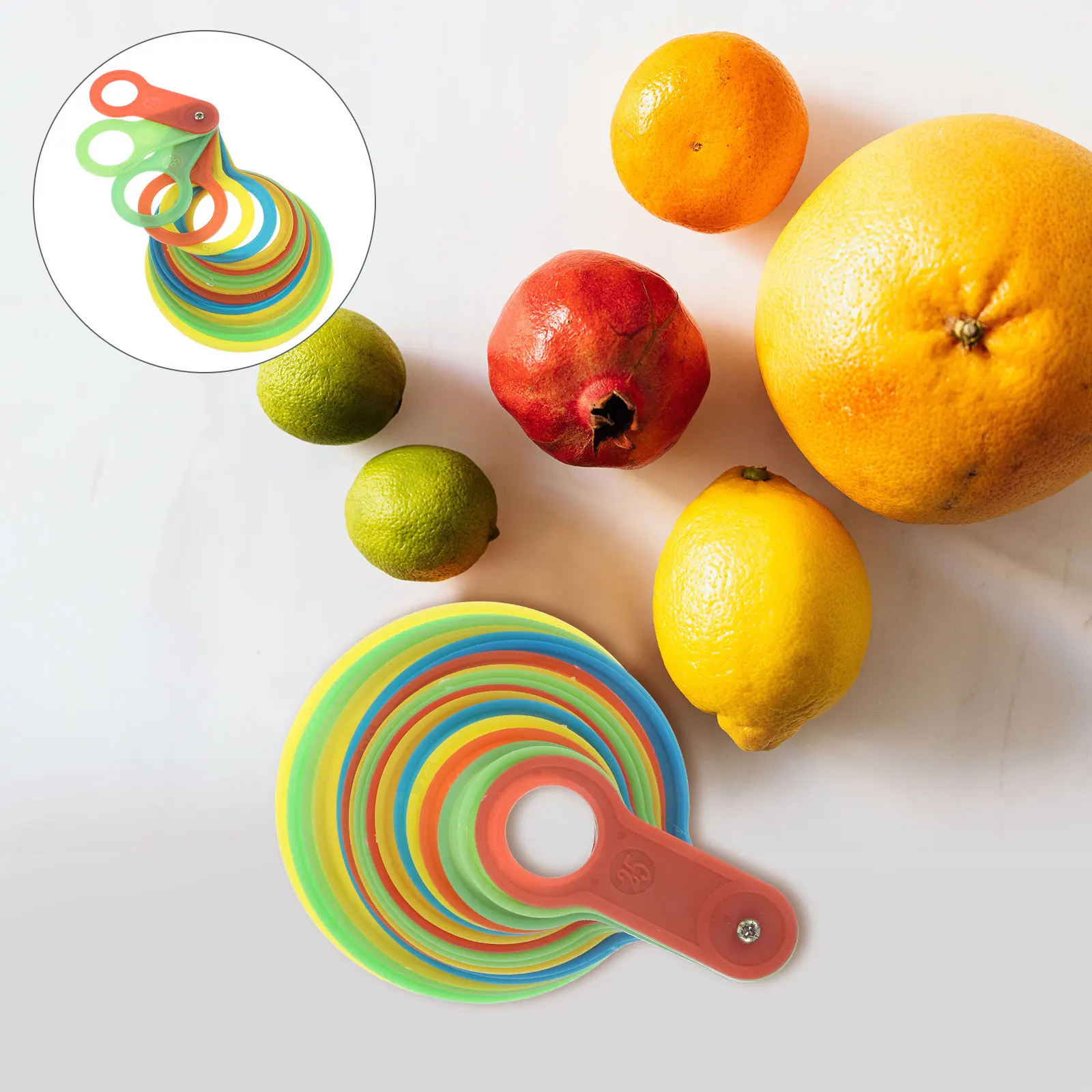 

Fruit Measuring Ring 25mm 110mm Diameter Tool for Oranges Peaches Fruit Gauge Measuring Circle Instrument Hygiene Plastic