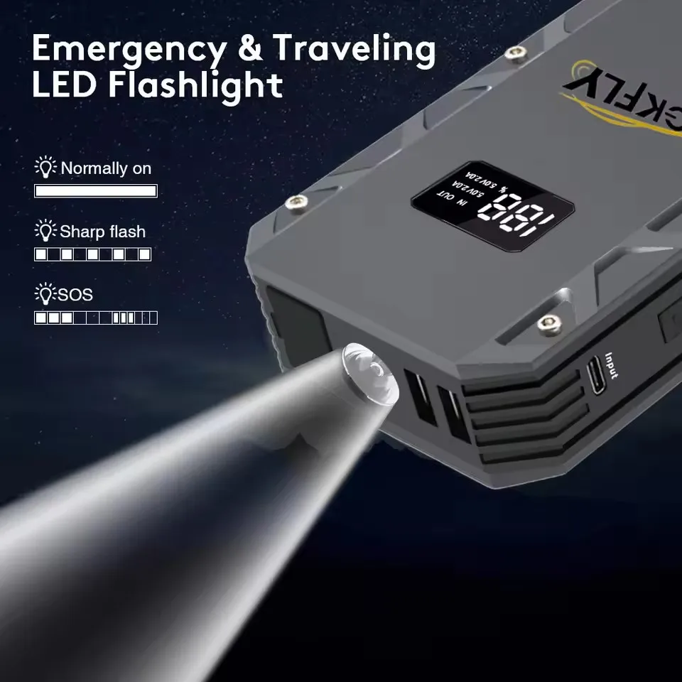 고출력 5000A 시동 장치 12V 자동차 점프 스타터 가솔린 디젤 자동차 충전기 시동 케... - 4