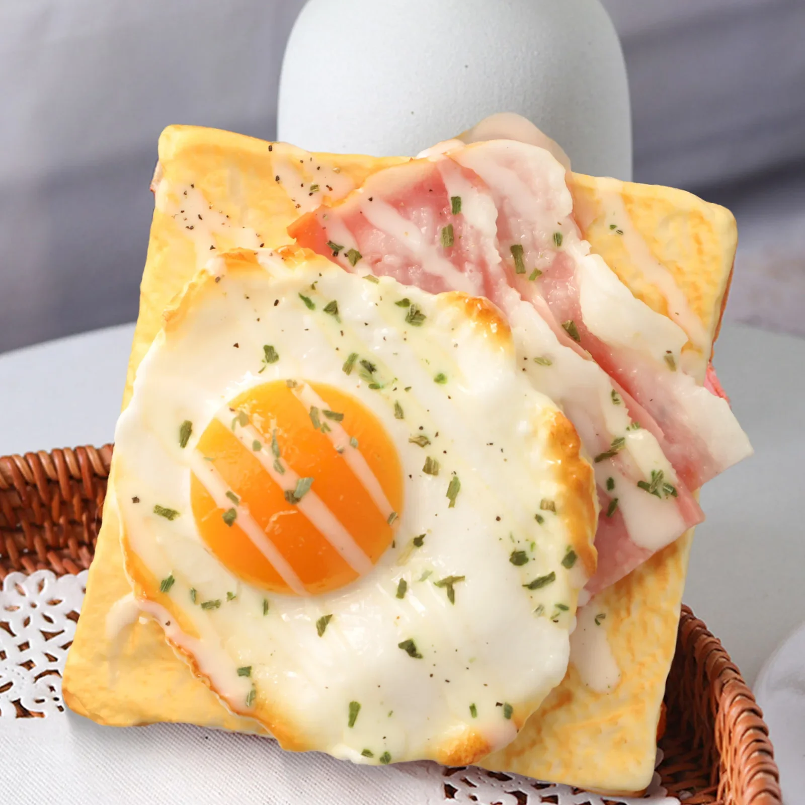 ~Simulation Egg Toast Bread Model~ 11.5*3.5cm Props Cake Fake Food~ Decoration Ornaments Window ~Display Festive Party Supplies