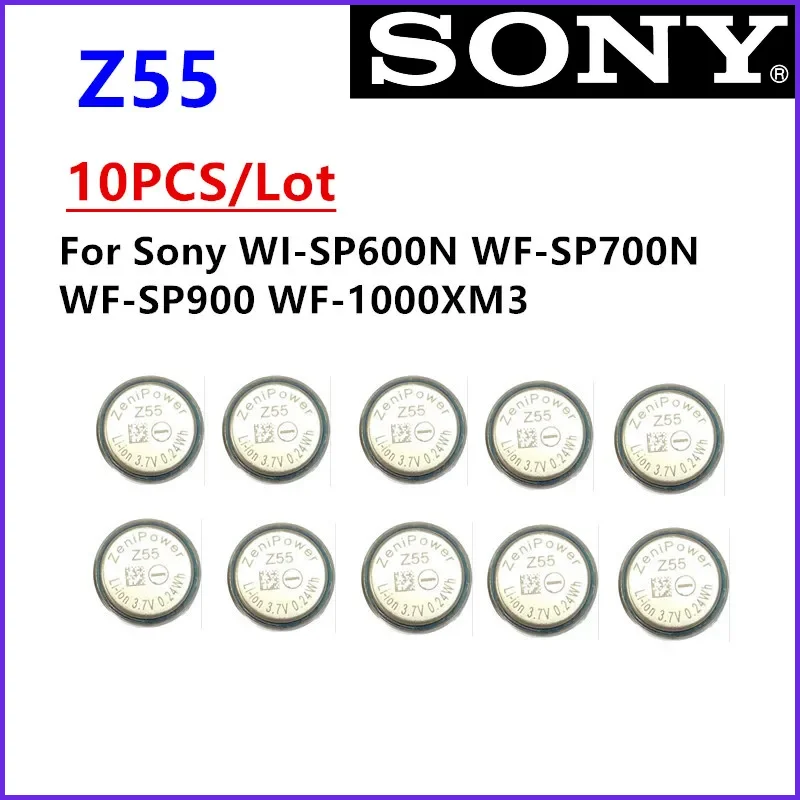 10pcs/lot New 100% Original Battery For Sony WF-1000XM3 WF-SP900 WF-SP700N WF-1000X For ZeniPower Z55 Battery TWS Earphone 3.7V