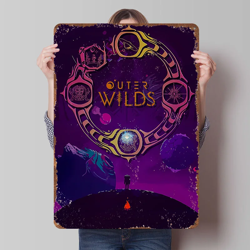 Outer Wilds Printed Poster Customized Wall Art Retro Vintage Metal Tin Signs for Modern Home Decoration Luxury Desk Decor Room