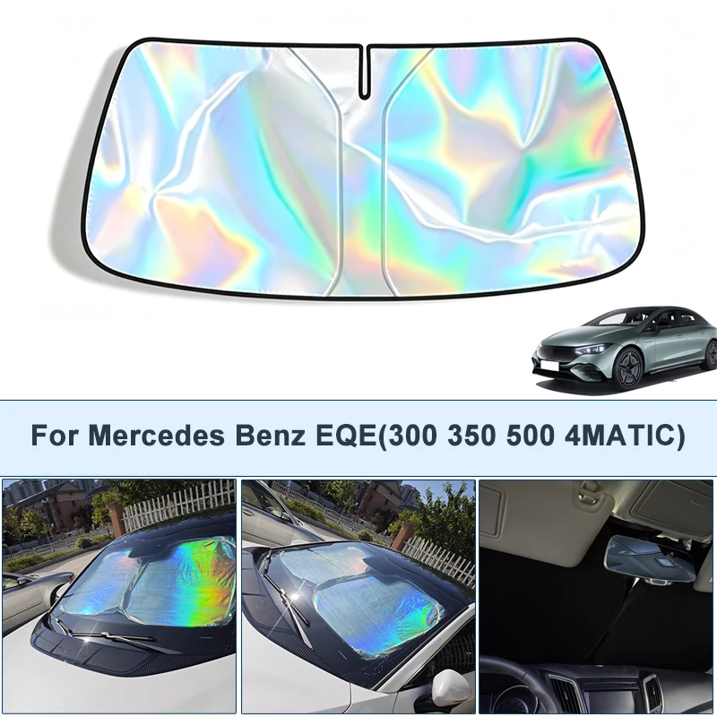 

Foldable Front Windshield Sun Shade For Benz EQE 300 350 500 4MATIC UV Reflective Sun Protection Cover Car Interior Accessories