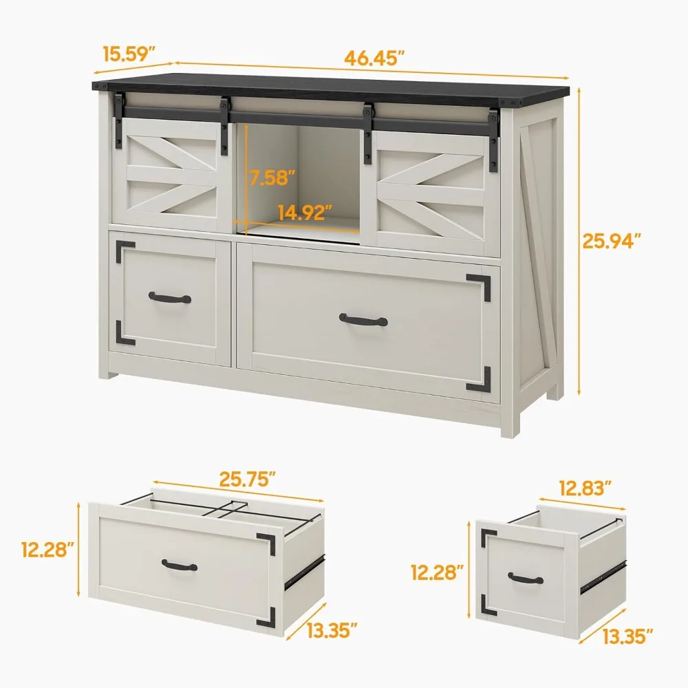 خزانة ملفات المزرعة مع درجين للمكتب المنزلي، وخزائن تخزين منظمة الملفات لتعليق الملفات حرف/قانوني/F4/A4 #2