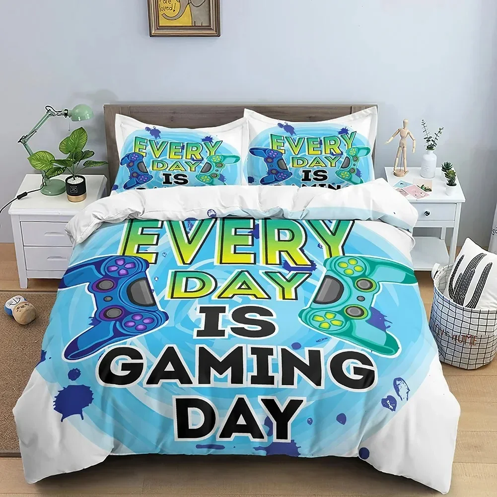 Game Console Neon Contrast Color Handle Bedding Set Boys Girls Twin Queen Size Duvet Cover Pillowcase Bed Kids Adult