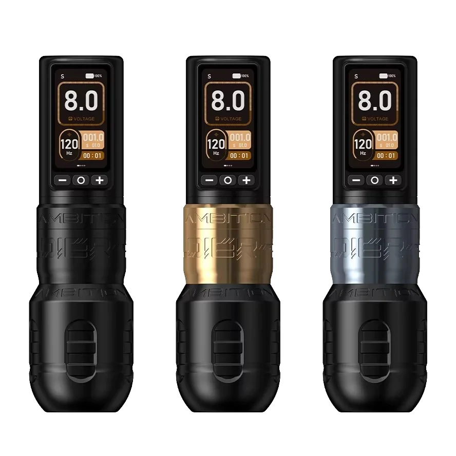 Ambition Soldier 270 Professional Wireless Tattoo Machine Pen Set 2400mAh Brushless Motor 4.0mm/4.5mm Stroke RCA Full Permanent