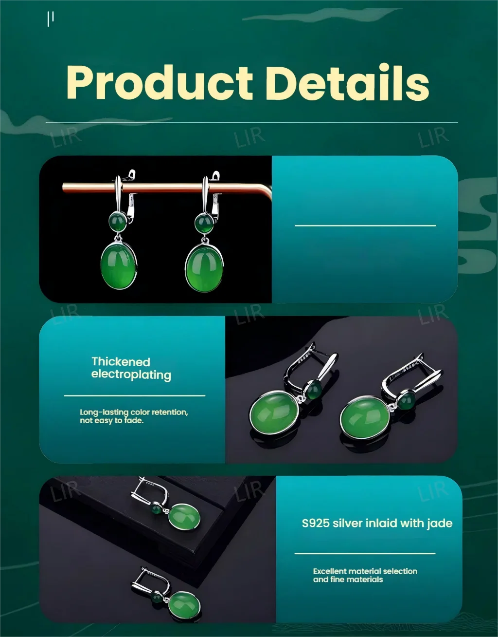 أقراط فضية S925: العقيق الأخضر الطبيعي "توهج أخضر" |   عصرية احترافية أنيقة + شهادة مجوهرات