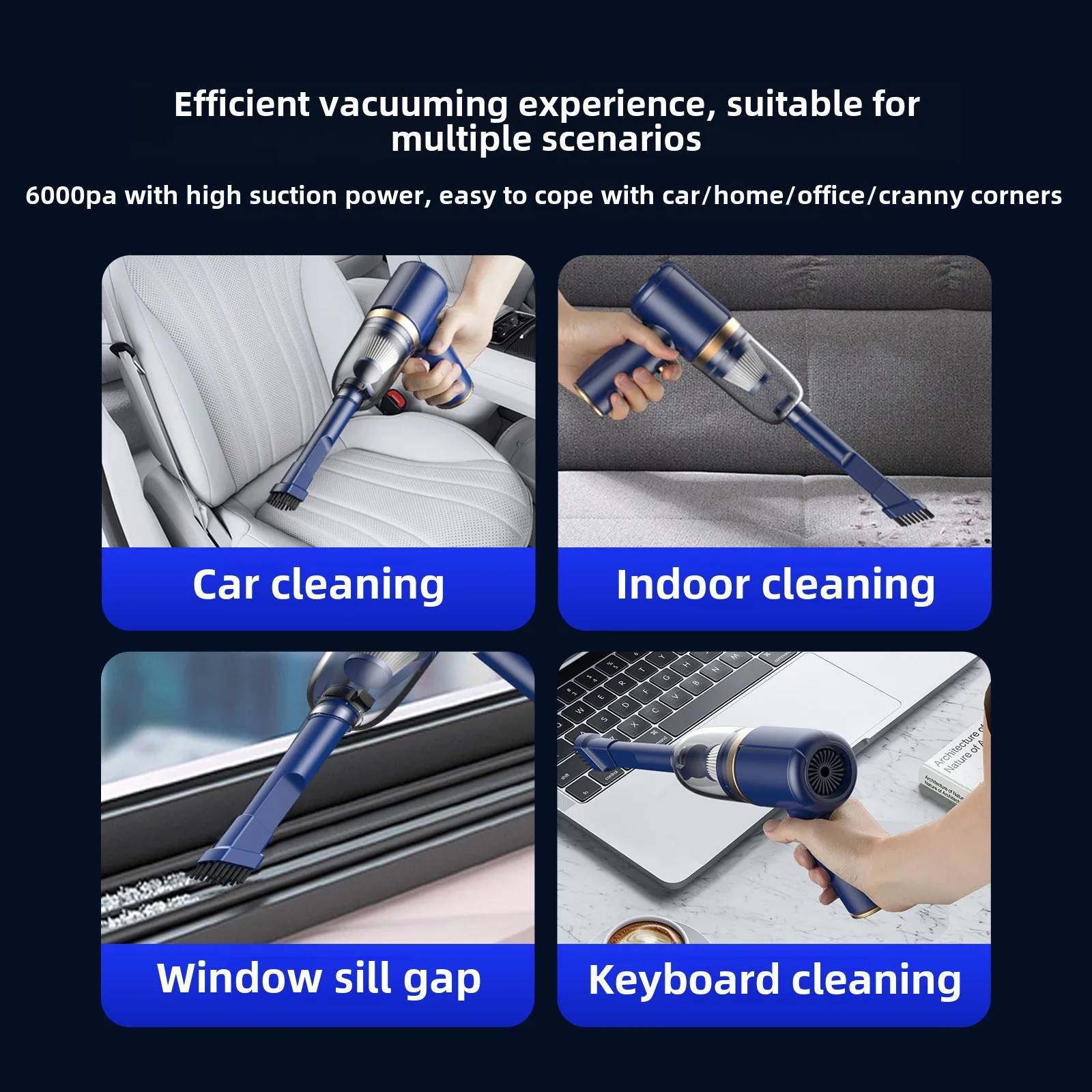 เครื่องดูดฝุ่นขนาดเล็กแบบใช้มือถือแบบดูดเป่าชาร์จ USB ในครัวเรือนและรถยนต์เครื่องดูดฝุ่นไร้สายทรงพลังอเนกประสงค์