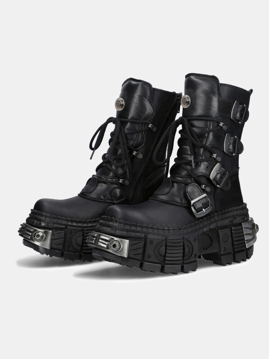 

2026 Retro Spanish Locomotive Versatile Muffin Platform Men and Women The Same Heavy Metal Punk Boots