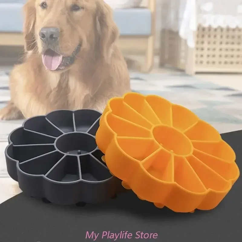 Pet Slow Eating Bowl Dog Bowl Anti-Gulping Dog Slow Feeder Stop Bloat Water Bowl Silicone Preventing Choking Bowl