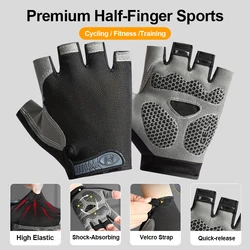 Sports Men's Cycling Gloves Summer Women Biker Gym Mountaineering Fitness Training Dumbbell Half Finger Non-Slip Thin Gloves