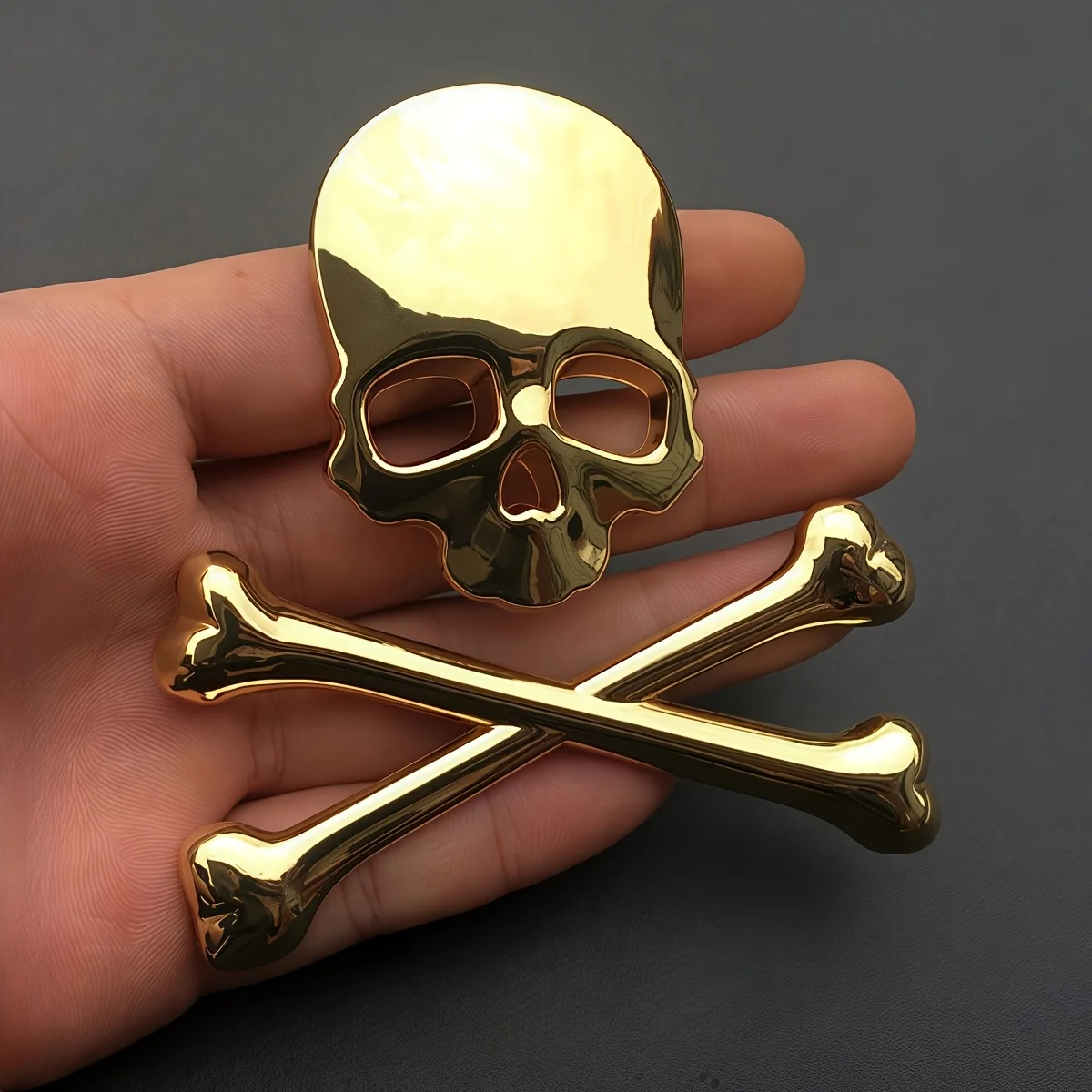 1pc Car Motorcycle 3D Metal Skull Badge Sticker Emblem Universal Fit for Fenders and Engine Covers, Suitable for Bikes, Bobbers image 5