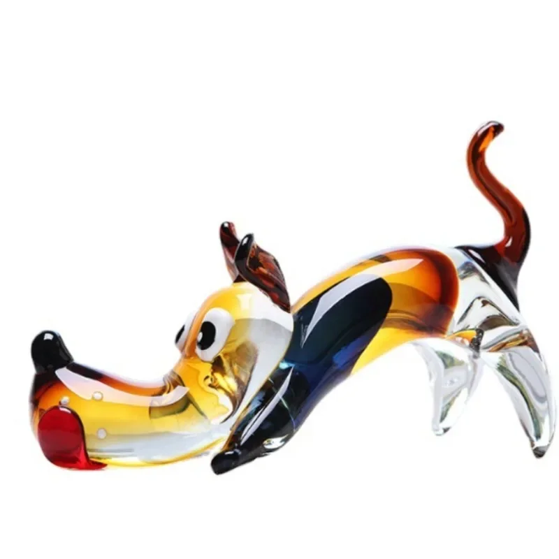 

Light luxury high-end, cartoon glass ornaments, living room entrance coffee table, decorations