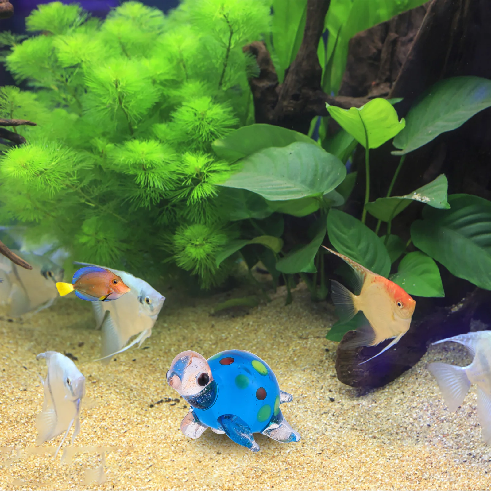 

Tiny Handmade Colorful Glass Turtle Ornament Micro Landscape Decor Mini Sea Animal Desktop Decoration Gift Glass Turtle