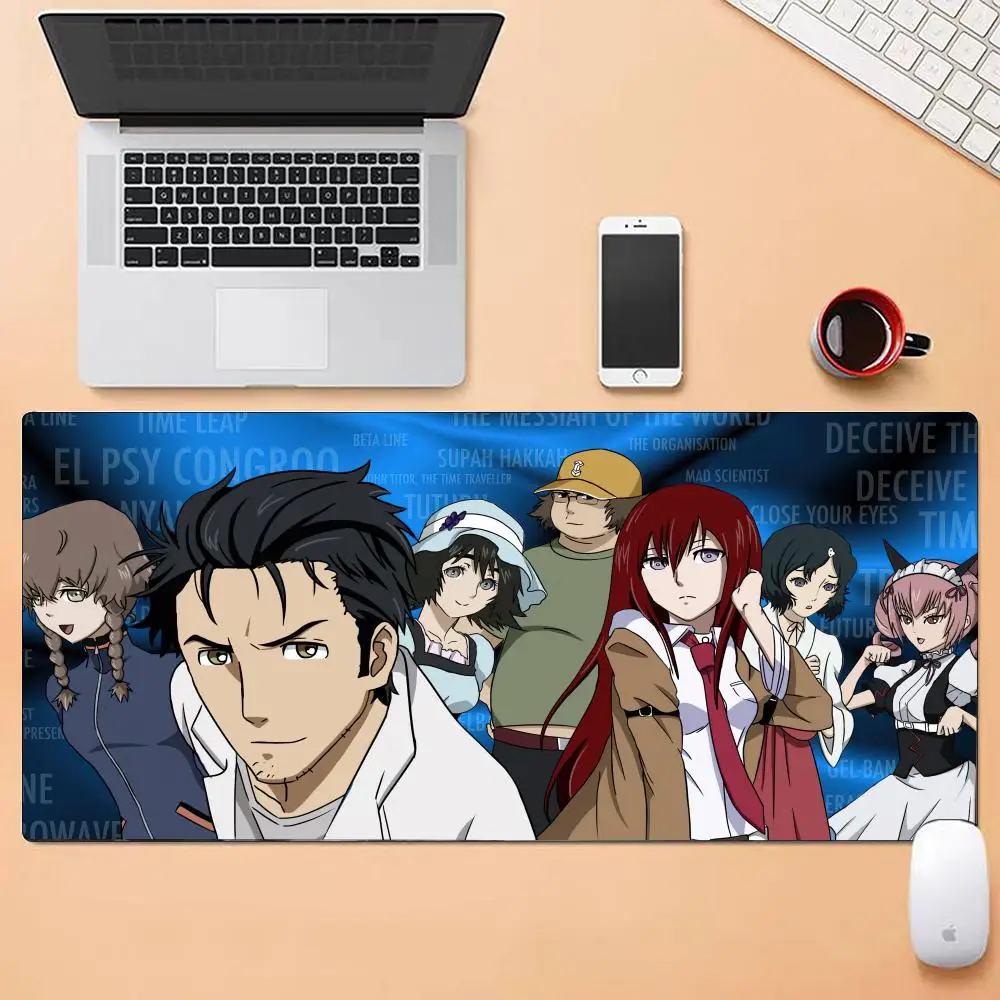 Classic Anime Steins Gate Mouse Pad Multiple Sizes Large Square Computer Office Game Table Mats Rubber Anti-slip Mousepads