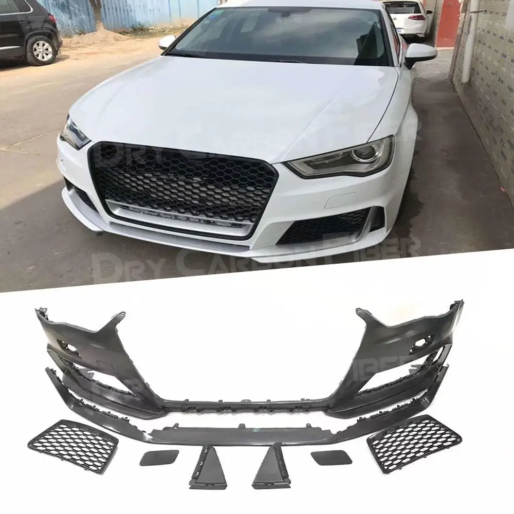 

PP Material Wide Body Kit Front Lip Spoiler for Audi A3 S3 RS3 Style 2014- 2016 Rear Diffuser Bumper Guard Splitters Car Styling