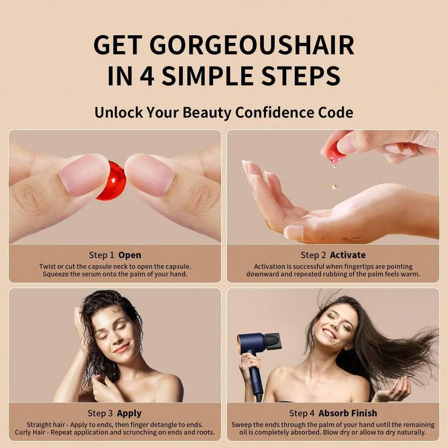 Hair care oil capsule, no wash anti-hair loss, second drop to improve roughness.